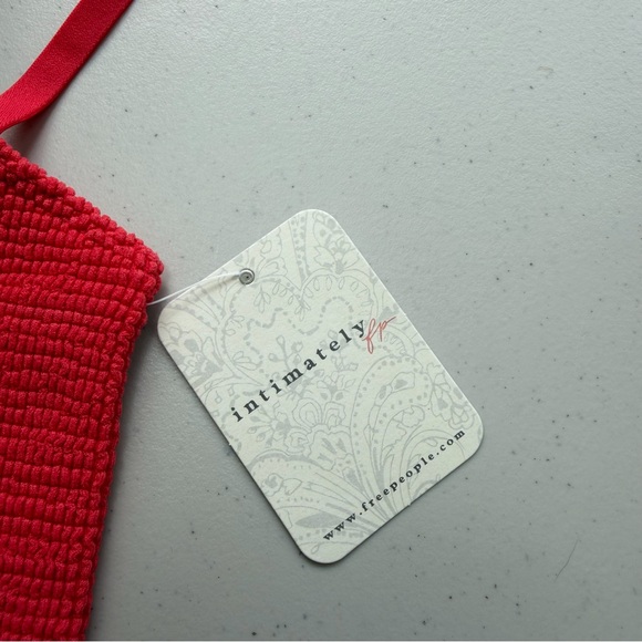 FREE PEOPLE INTIMATELY THE RIB I REACH FOR Longline Bralette Red Apple XS/S - Picture 3 of 8